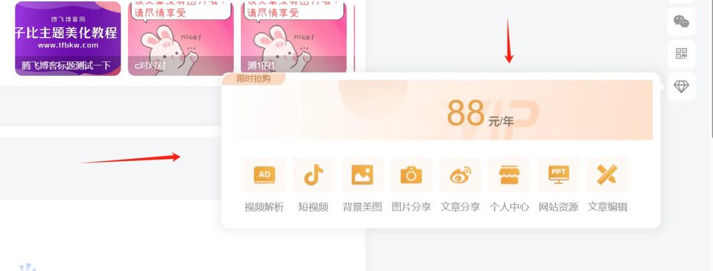子比主题-悬浮按钮VIP会员介绍-子比资源网